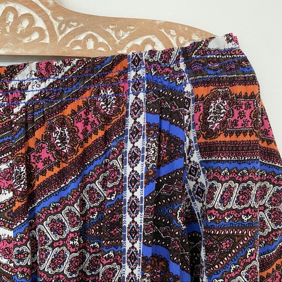 Eight Sixty Smocked Off the Shoulder Printed Top - Picture 5 of 5